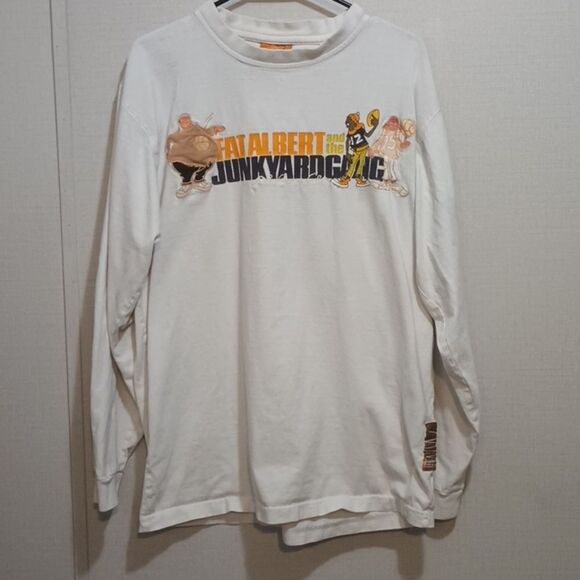 Vintage FUBU Platinum Shirt Large Fat Albert, Y2K Very Distressed Long Sleeve - Picture 2 of 13